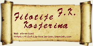 Filotije Kosjerina vizit kartica